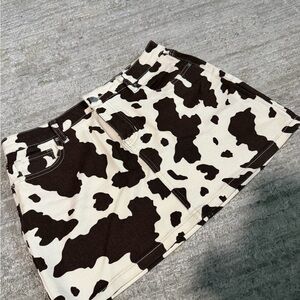 Cow Print Mini Skirt